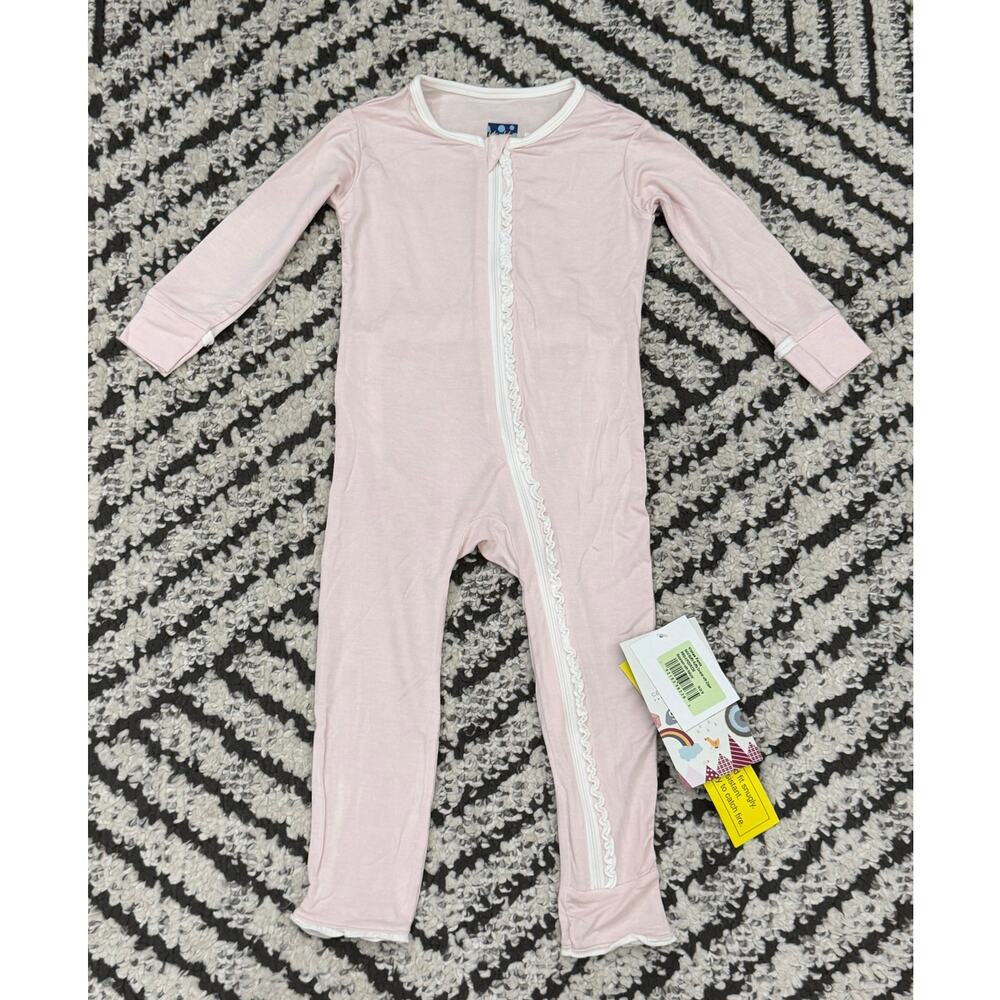 Kickee Pants Bamboo Coverall Zipper Pajamas 18-24m NWT